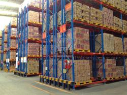 Double deep pallet racking system